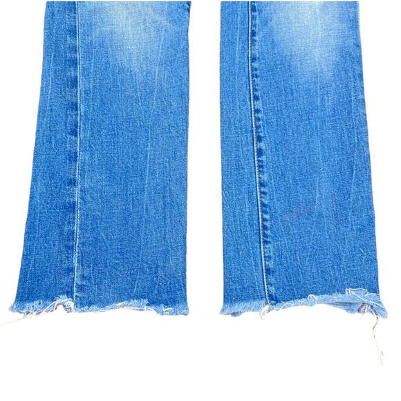 Blank NYC Deep Cuff Straight Medium Wash Distressed Blue Jeans Women’s Size 28 - Picture 3 of 10